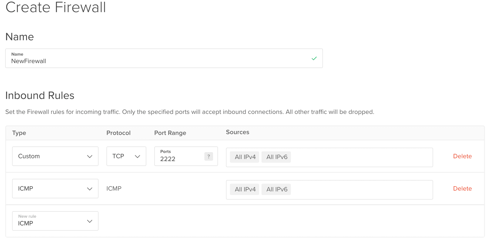 setup firewall in digitalocean