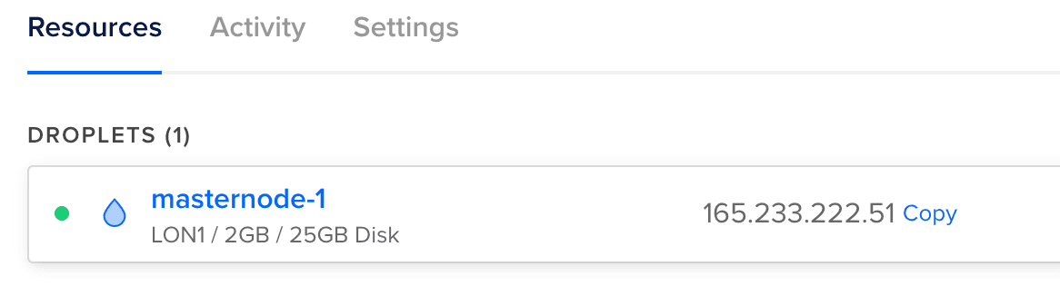 digitalocean droplet ip